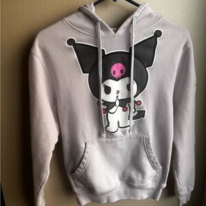 Sanrio Kuromi Pullover Hoodie - Light Lavender with Black Print